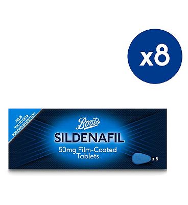 Boots Sildenafil 50mg Film-Coated Tablets - 8 Tablets