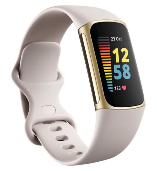 Fitbit Charge 5 Gold and Lunar White