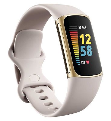 Fitbit Charge 5 Gold and Lunar White - Boots