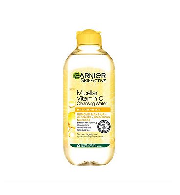 garnier vitamin c micellar water 400ml, cleanse & brighten skin