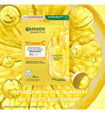 Garnier Brightening & Super Hydrating Vitamin C Sheet Mask 28g (3)