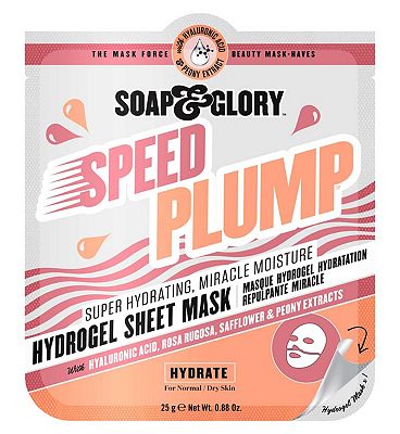 Soap & Glory Speed Plump Super-Hydrating Miracle Moisture Hydrogel Sheet Mask 25g