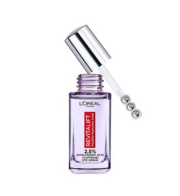 L'Oral Paris 2.5% Hyaluronic Acid and Caffeine Eye Serum, Revitalift Filler Eye Serum  20ml