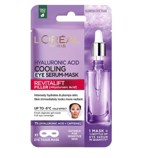 L’Oreal Paris Hyaluronic Acid Cooling Eye Serum-Mask [formulated with Hyaluronic acid + Caffeine] – 11g