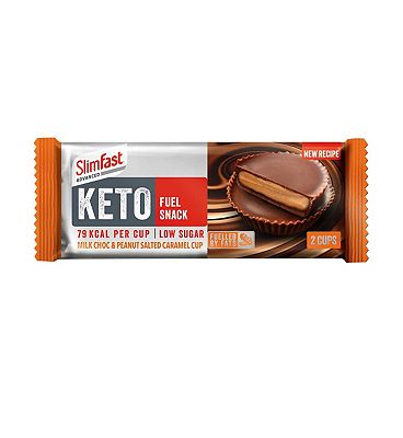 SlimFast Advanced Keto Fuel Snack Milk Choc & Peanut Salted Caramel Cups 28g