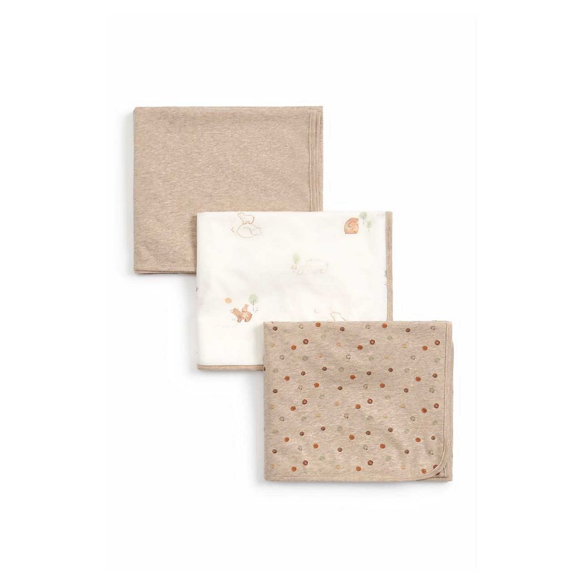 Mothercare Lovable Bear Jersey Blankets - 3 Pack
