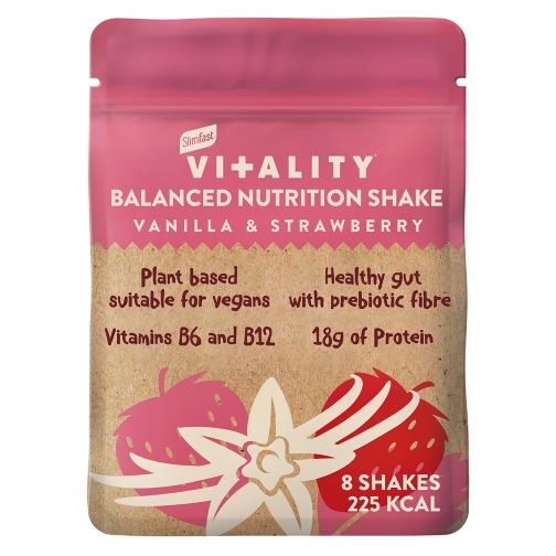 SlimFast Vitality Vanilla & Strawberry Shake Powder 480g