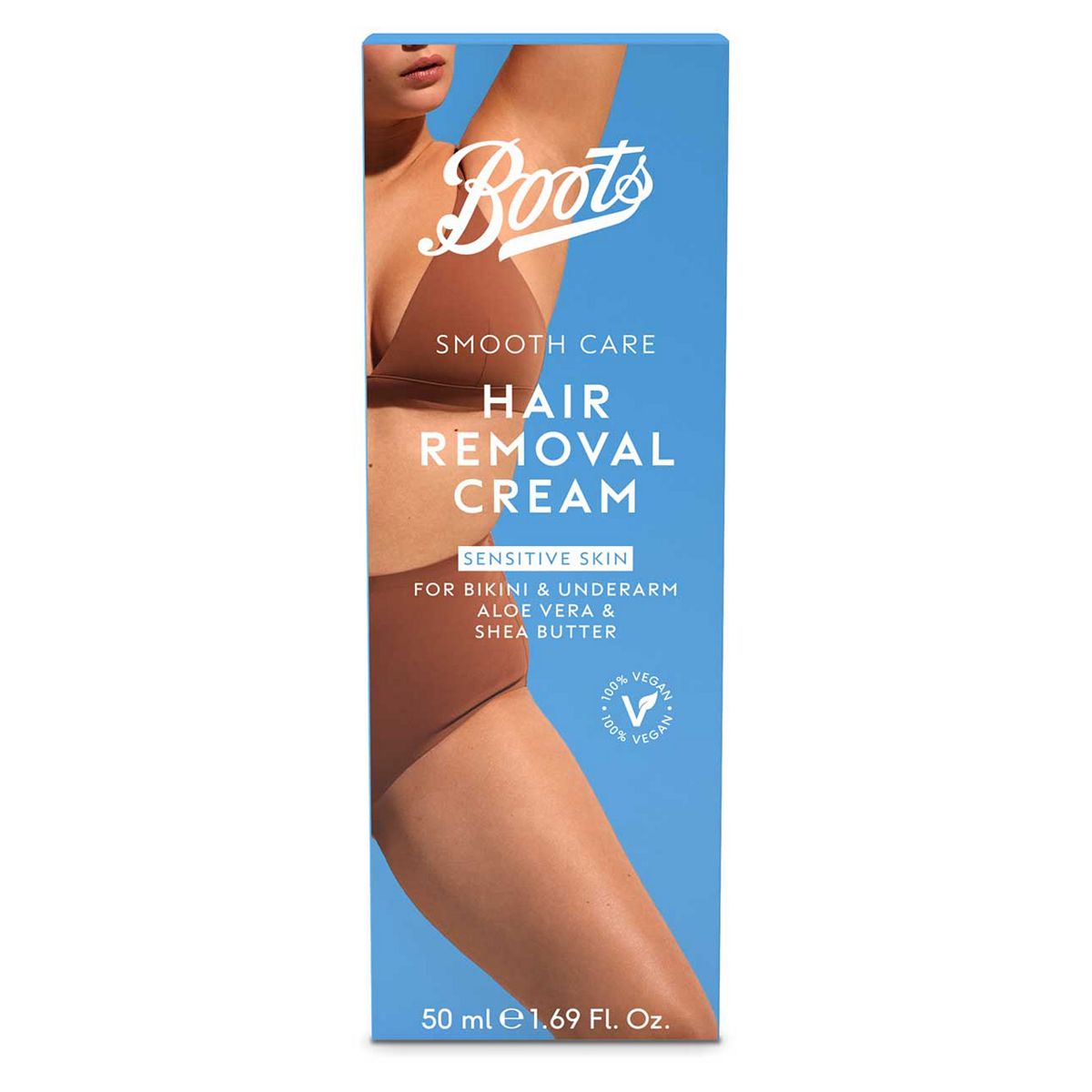 Boots Smooth Care Bikini & Underarm Hair Removal Cream Sensitive Skin 50Ml