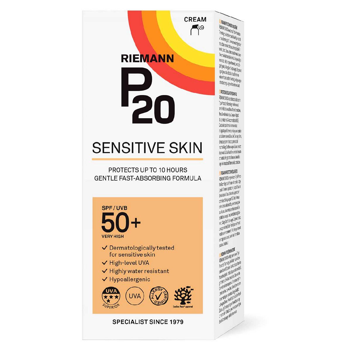 Riemann P20 Sensitive Spf50+ Sun Cream200 ml, 200ml