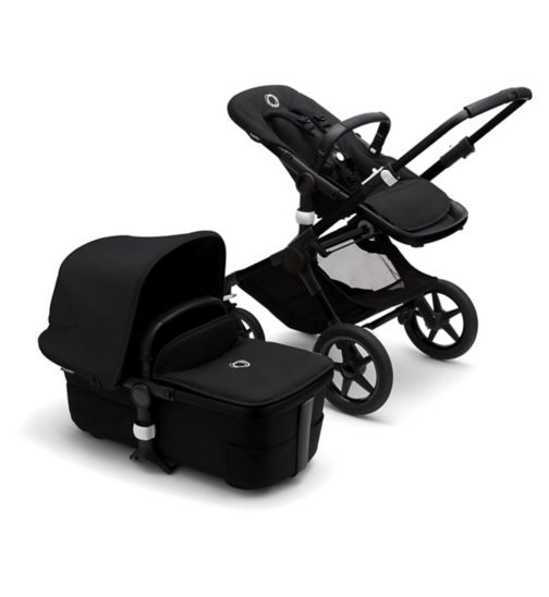 Bugaboo Fox 3 Seat And Carrycot Pushchair- Black/Midnight Black-Midnight Black