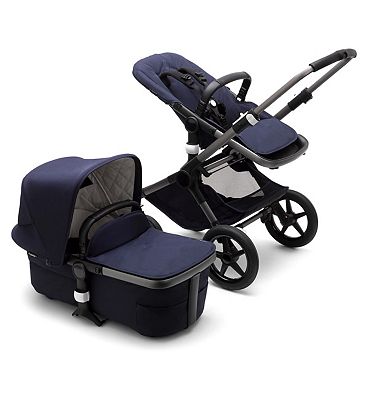 Bugaboo Fox 3 Classic Seat And Carrycot Pushchair - Graphite/Dark Navy