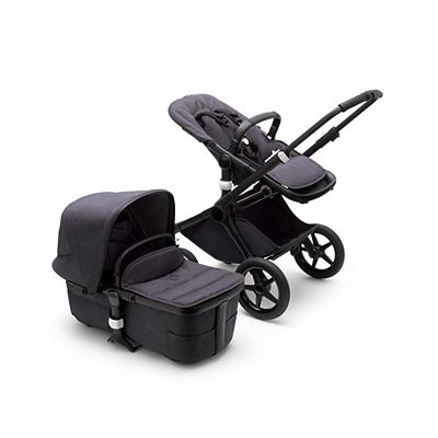 Bugaboo Fox 3 Mineral Seat And Carrycot Pushchair - Black/Washed Black