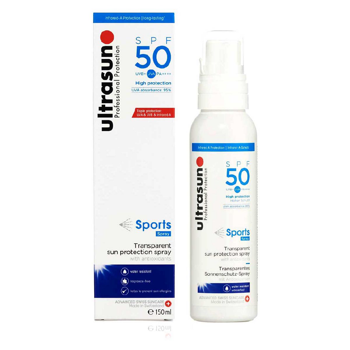Ultrasun Sports Spray 50Spf Sun Protection 150ml