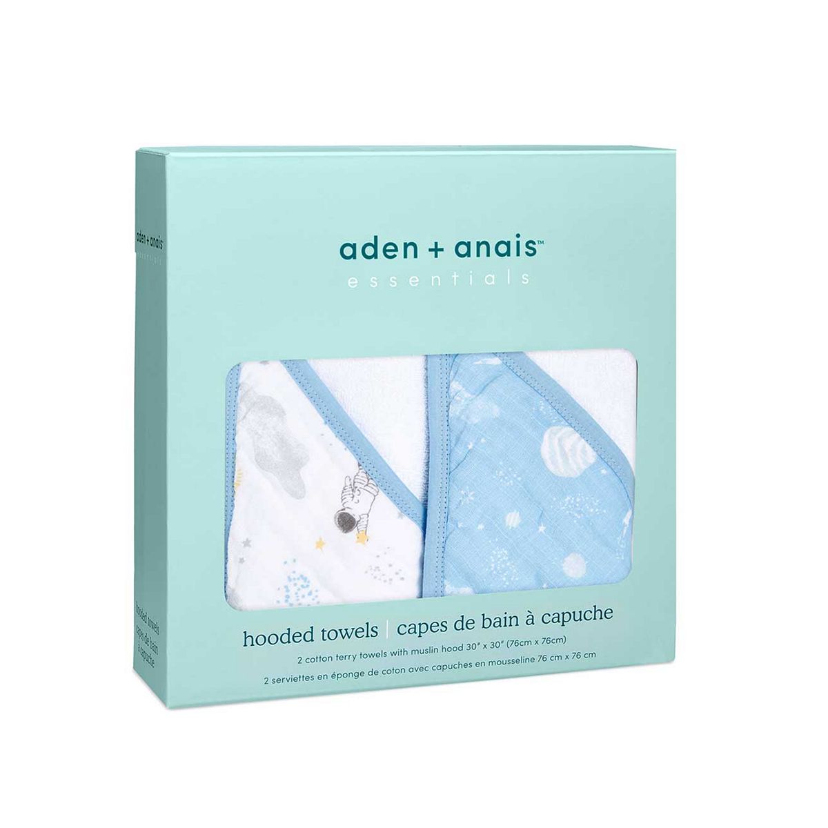 Aden And Anais Aden + Anais™ Essentials 2 Pack Hooded Towel Space Explorers