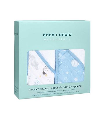 aden + anais Essentials 2 Pack Hooded Towel Space Explorers