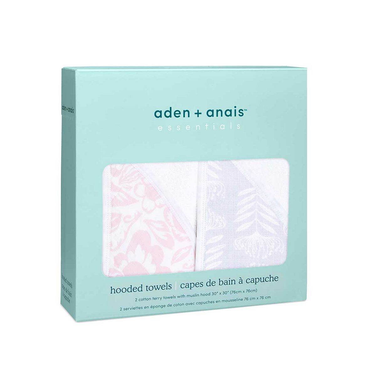 Aden And Anais Aden + Anais™ Essentials 2 Pack Hooded Towel - Damsel