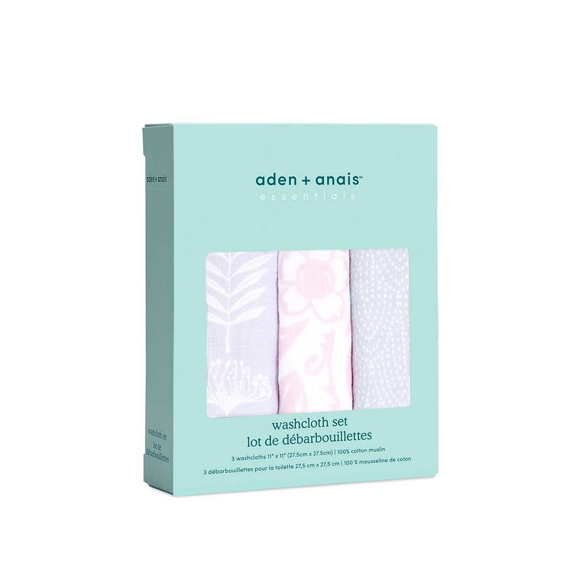 Aden And Anais Aden + Anais™ Essentials 3 Pack Cotton Muslin Washcloth - Damsel