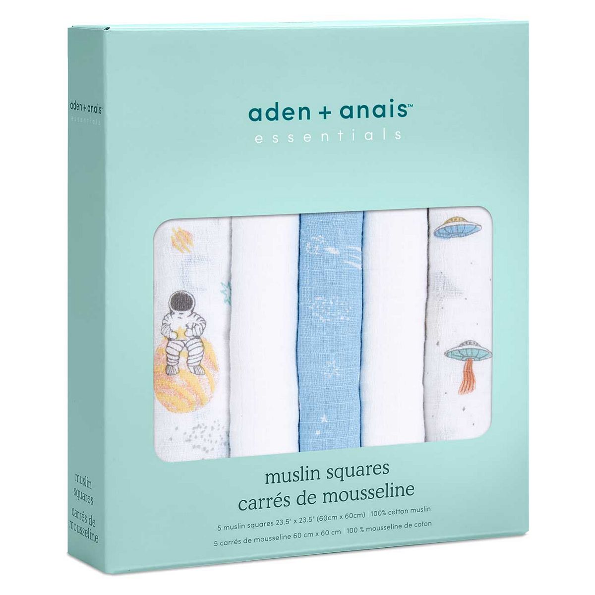 Aden and Anais Aden + Anais™ Essentials 5 Pack Cotton Muslin Squares - Natural History