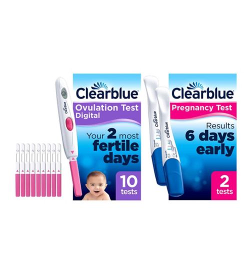Clearblue Digital Ovulation Test 1 Month Supply - 10 Tests;Clearblue Digital Ovulation Test Kit - 10 tests;Clearblue Early Detection Pregnancy Test - 2 tests;Clearblue Early Detection Visual Pregnancy Test;Clearblue Ovulation & Testing Bundle