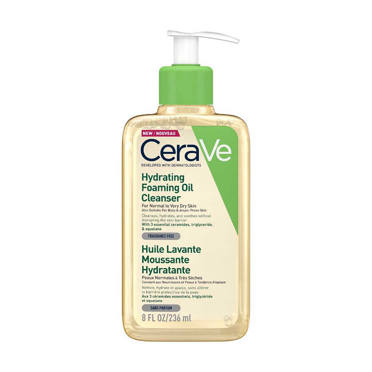 Cerave Hydrating Foaming Oil Cleanser With Squalane For Normal To Very Dry Skin 236ml
