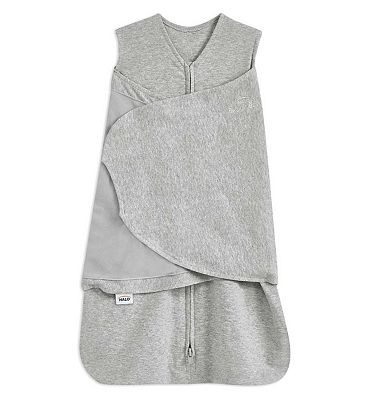 Halo SleepSack Swaddle 1.5 Tog, 100% Cotton, Heather Grey (0-3m)