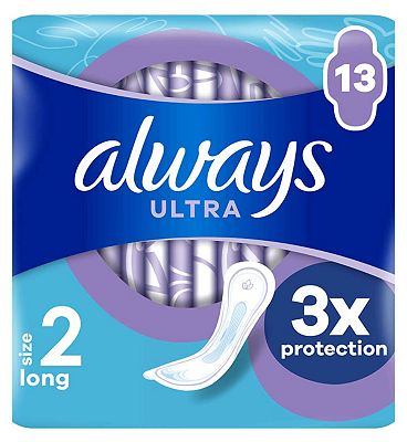 Always Ultra Sanitary Towels Long (Size 2) X13 Pads - Boots