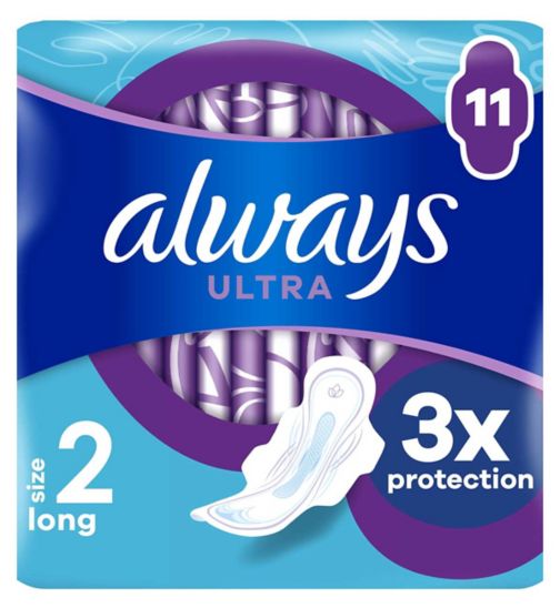 Always Ultra Sanitary Towels Long (Size 2) Wings X11 Pads