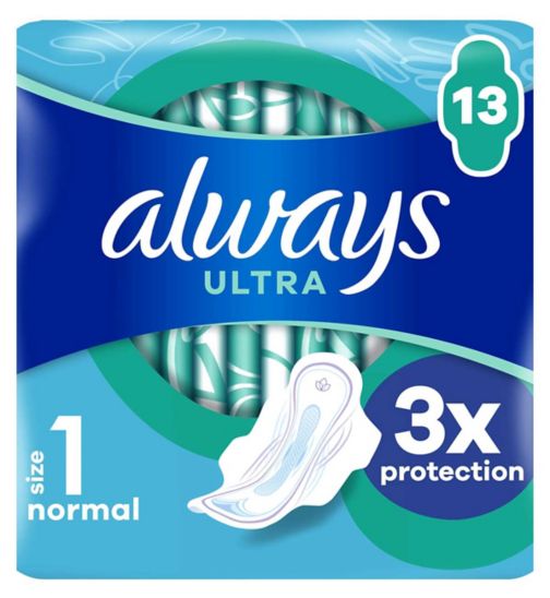 Always Ultra Sanitary Towels Normal (Size 1) Wings X13 Pads