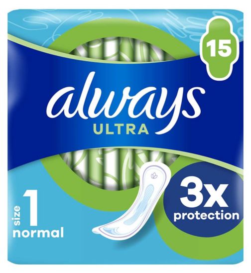 Always Ultra Sanitary Towels Normal (Size 1) X15 Pads