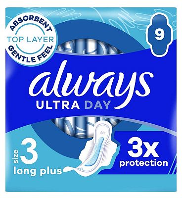 Always Ultra Sanitary Towels Day And Night Size 3 Wings X9 Pads