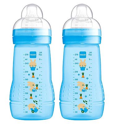 MAM Easy Active Baby Bottle 270ML Blue 2 Pack