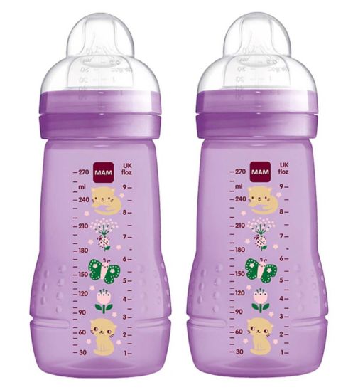 MAM Easy Active Baby Bottle 270ML Pink 2 Pack