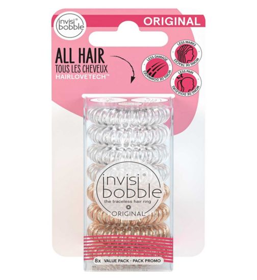 Invisibobble ORIGINAL Clear and Bronze, 8 pack