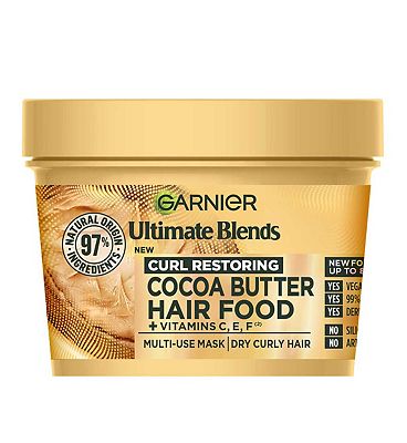 Garnier Ultimate Blends Cocoa Butter 3-in-1: Pre-shampoo, Conditioner, Hair Mask, for Dry, Curly hai