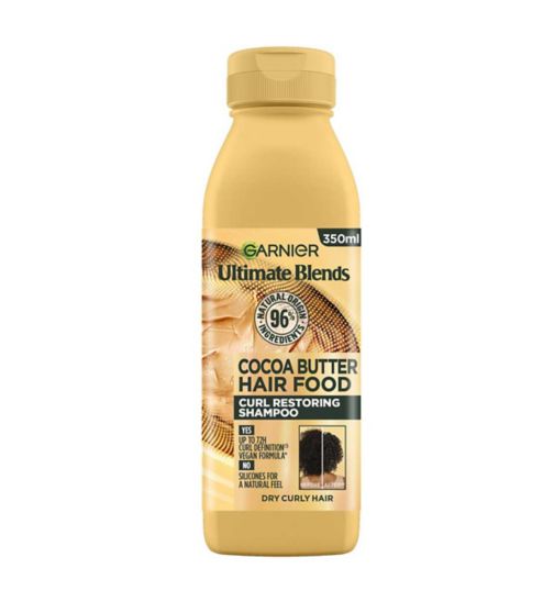 Garnier Ultimate Blends Cocoa Butter Shampoo for Dry, Frizzy Hair