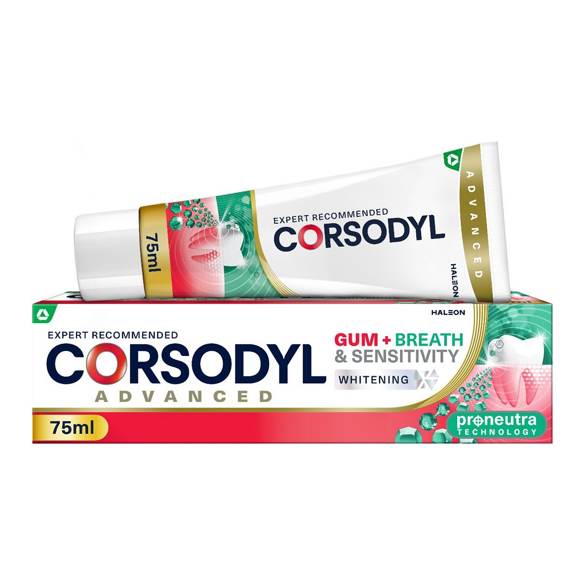 Corsodyl Gum+ Breath & Sensitivity Toothpaste Whitening 75Ml