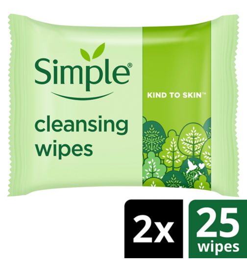 Simple Kind to Skin Biodegradable Cleansing Wipes 50 PC