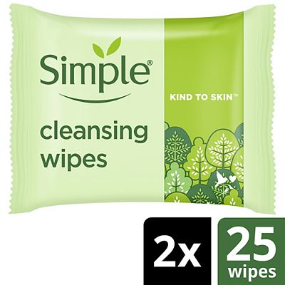 Simple Kind to Skin Biodegradable Cleansing Wipes 50 PC