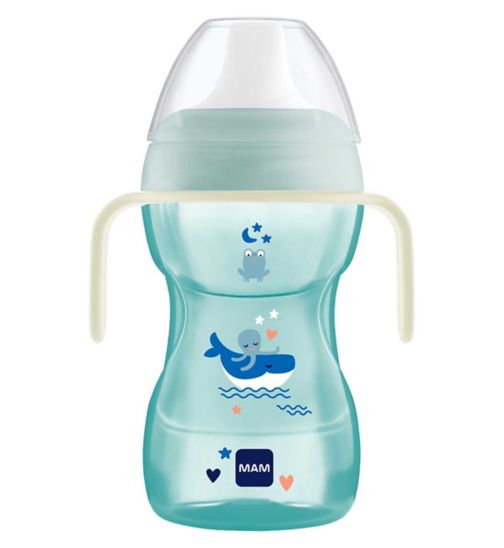 MAM Fun to Drink with Glow Handles - 270ml Blue