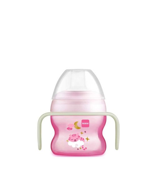 MAM Starter Cup with Glow Handles 150ml Pink