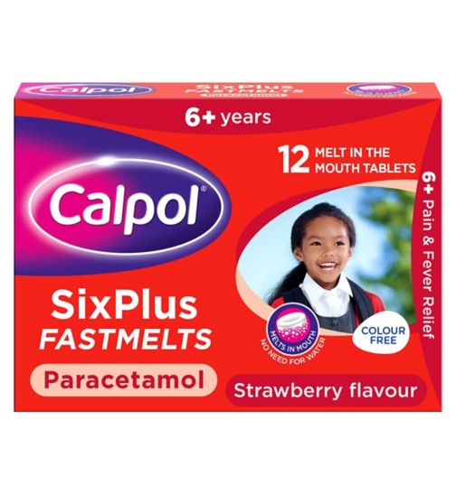 Calpol Six Plus Fastmelts 250mg Orodispersible Tablets - 12 Tablets