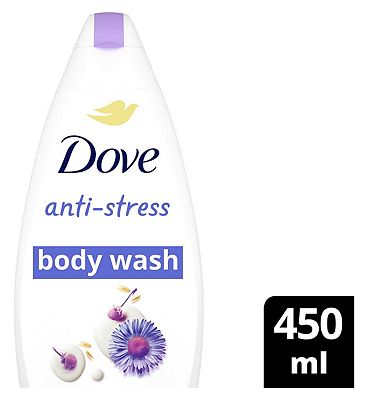 Dove Anti-Stress with Triple Moisture Serum Body Wash Shower Gel helps calm dry, stressed skin in ju