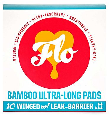 FLO Bamboo Pads Long Pack (10 Pads)