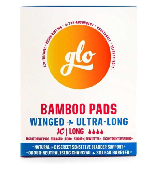 glo Bamboo Ultra-Long Pads for Sensitive Bladder (10 pads)