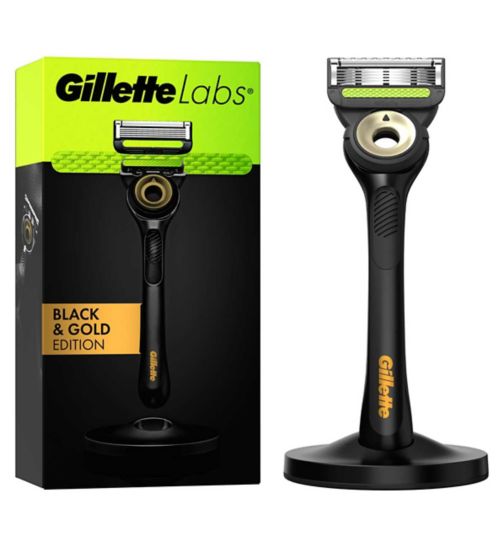 Gillette Labs Exfoliating Razor with Magnetic Stand Black & Gold Edition