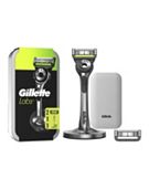 GilletteLabs With Exfoliating Bar Razor, 1 Handle, 2 Blades, 1 Magnetic Stand, 1 Travel Case