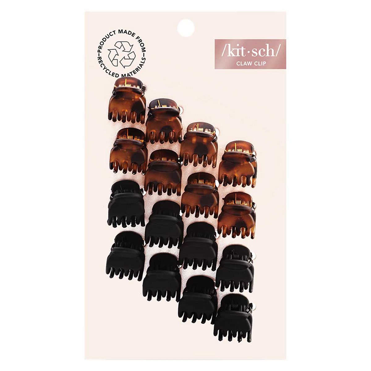 Kitsch Recycled Plastic Mini Classic Claw Clips 16Pc Multicolor