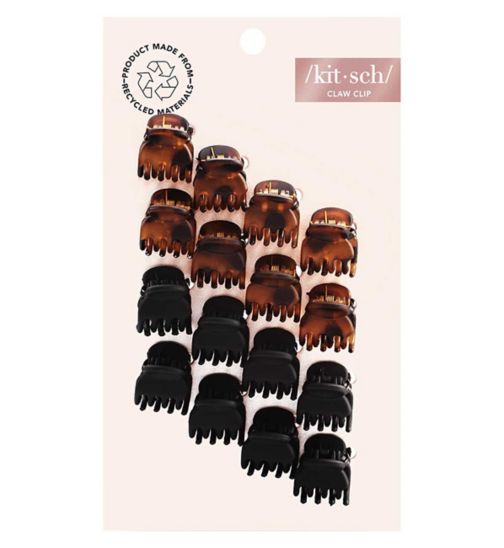 Kitsch Recycled Plastic Mini Classic Claw Clips 16pc