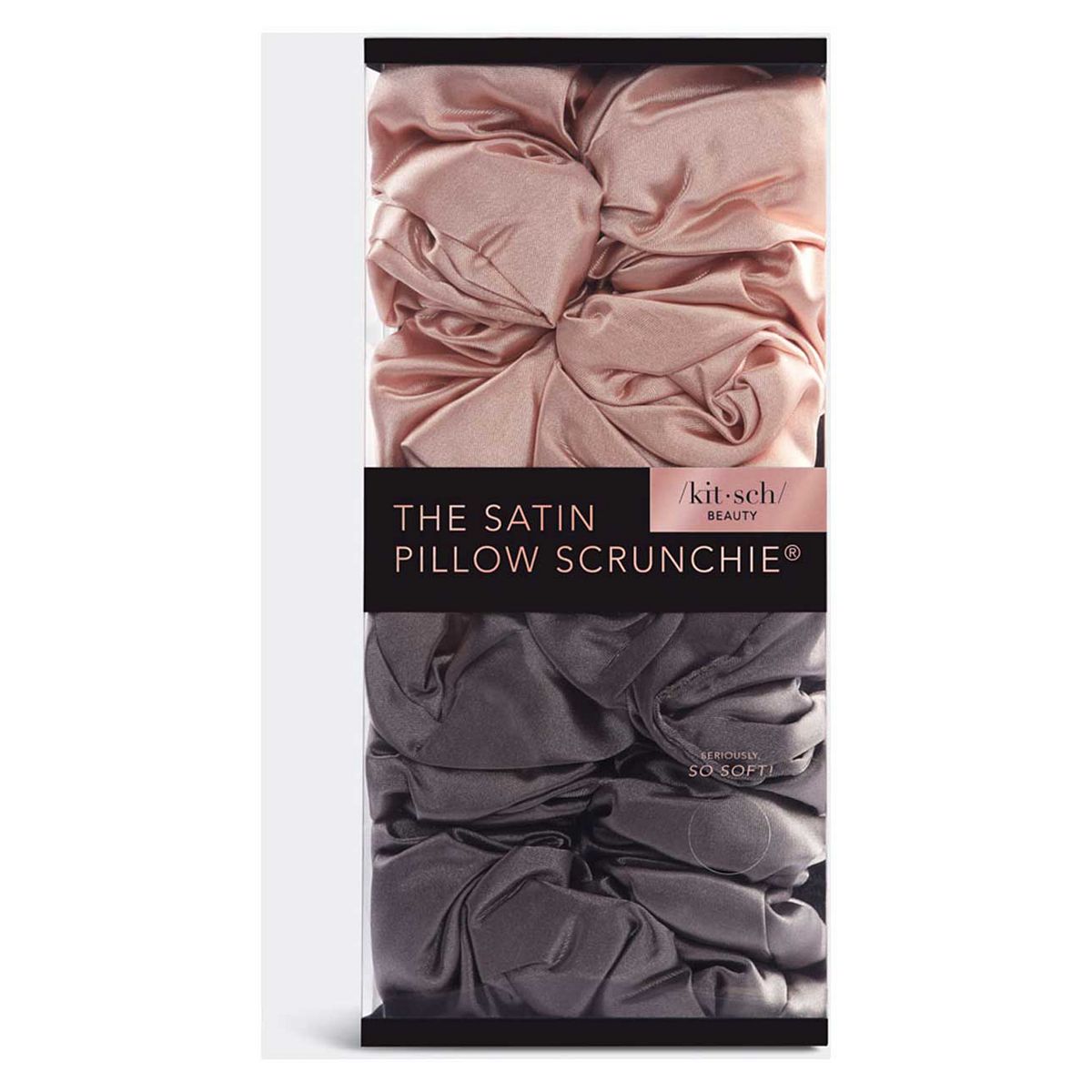 Kitsch Satin Sleep Pillow Scrunchies - Blush/Gray Multicolor