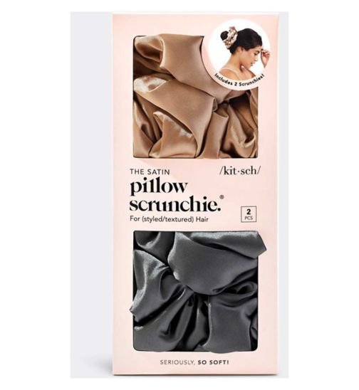 Kitsch Satin Sleep Pillow Scrunchies - Black/Gold